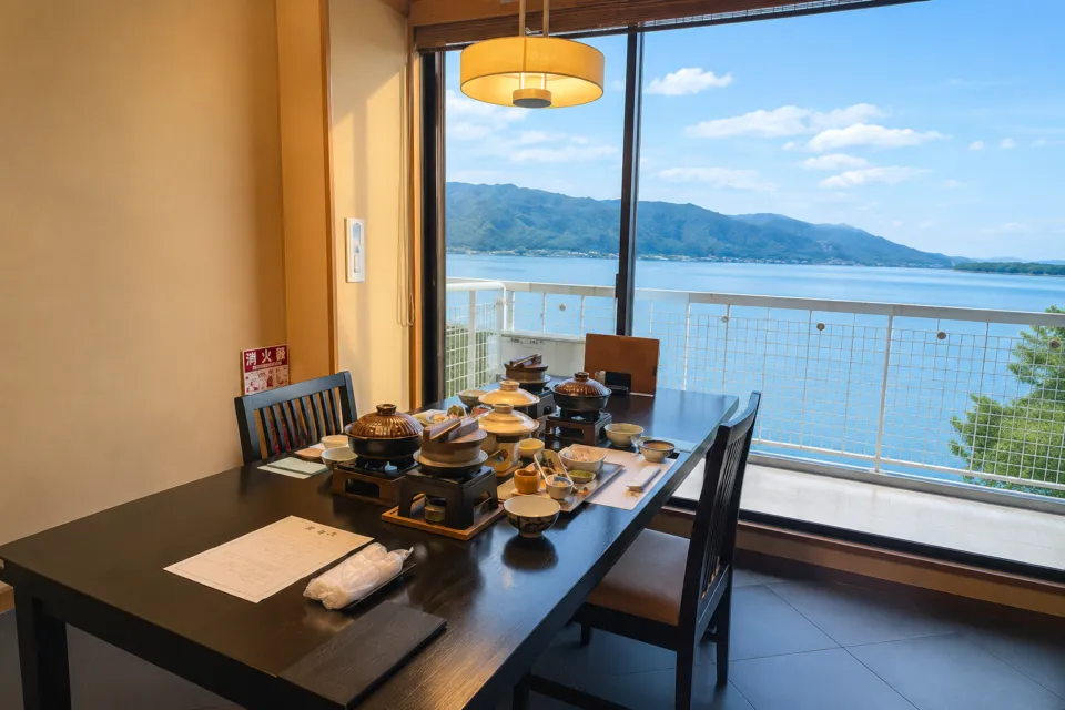 天橋立ホテルの海を望む食事会場