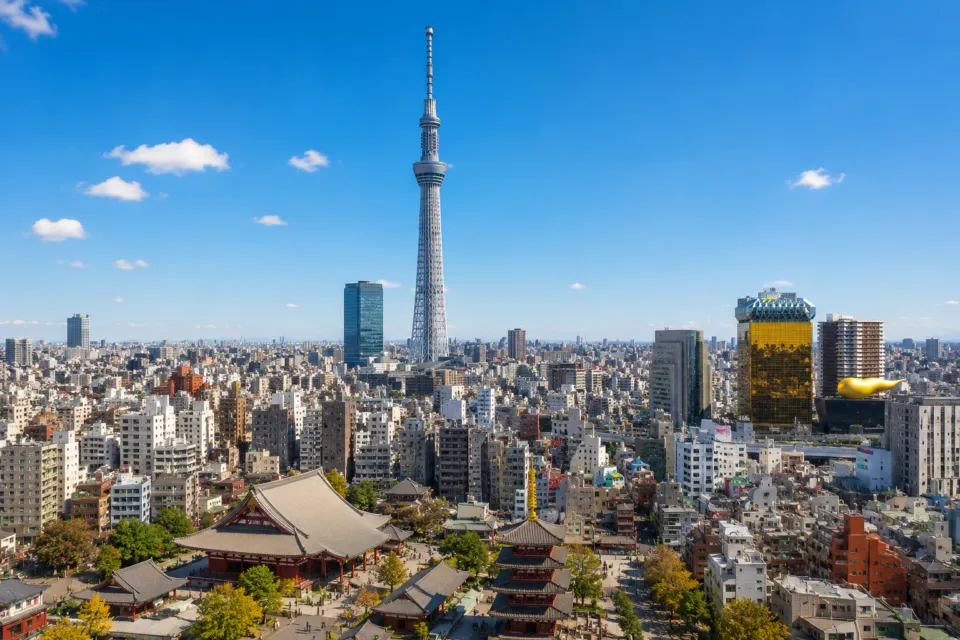 浅草ビューホテルの東京スカイツリーと浅草の街並みを望む眺望