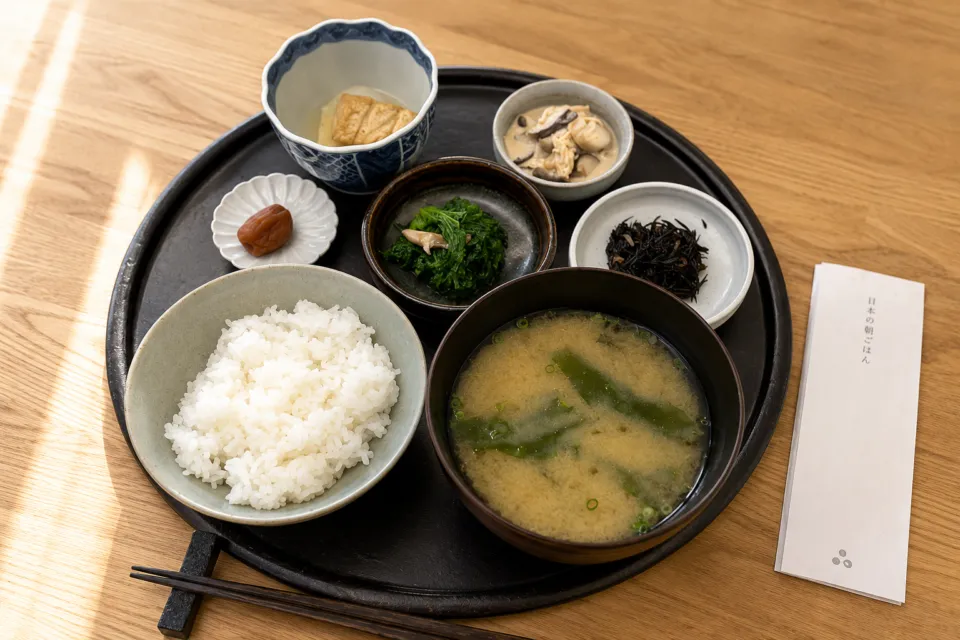 Azumi Setodaのご飯と味噌汁を添えた和朝食