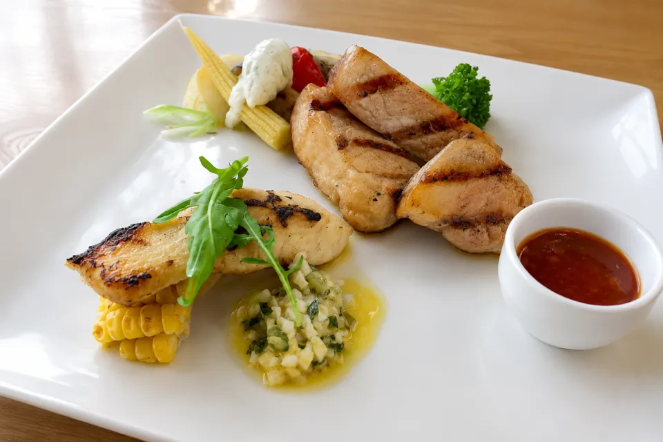 コートヤード・バイ・マリオット 白馬の肉料理と魚料理の盛り合わせ