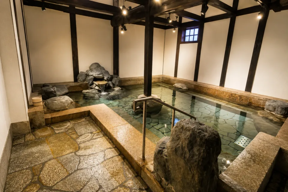 本陣平野屋 花兆庵の石造りの浴場