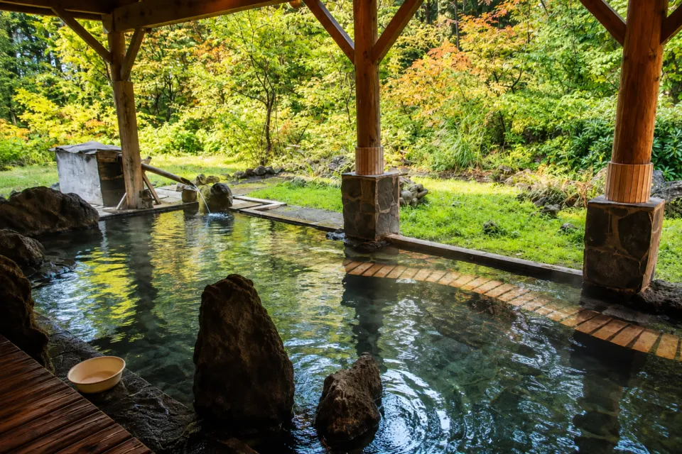 亀の井ホテル 田沢湖の緑に囲まれた露天風呂