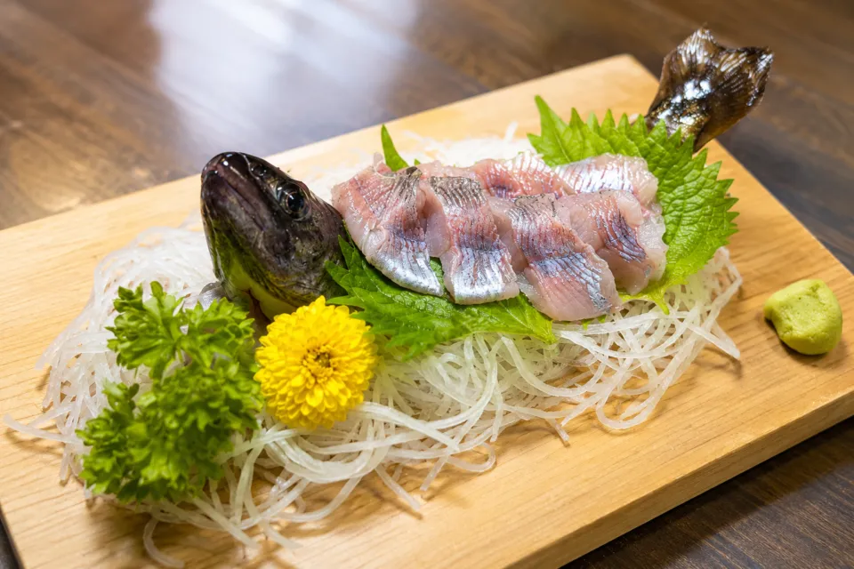 紀の国屋甚八の川魚の姿造り