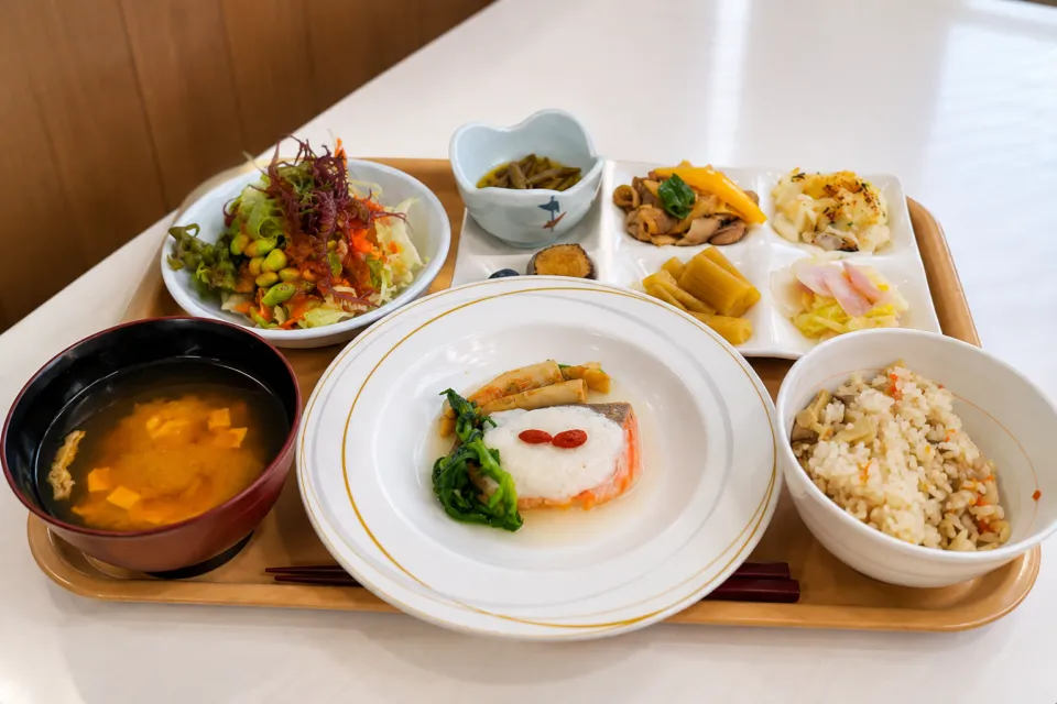 玉川温泉の和食中心の朝食