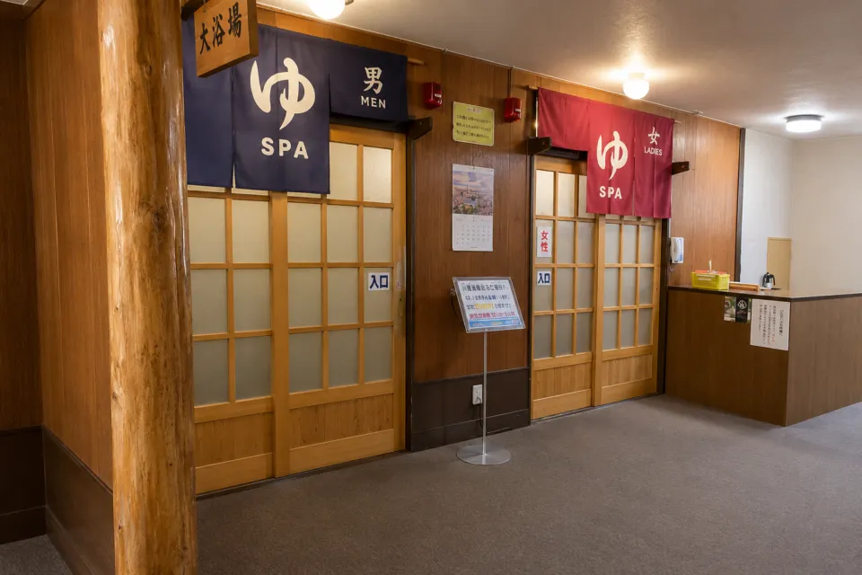 玉川温泉の大浴場入口