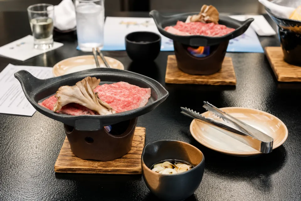 美ヶ原温泉 翔峰の牛肉ときのこの焼き料理