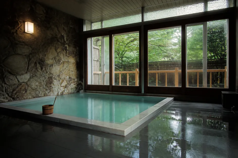 会津東山温泉 向瀧の緑を望むさるの湯