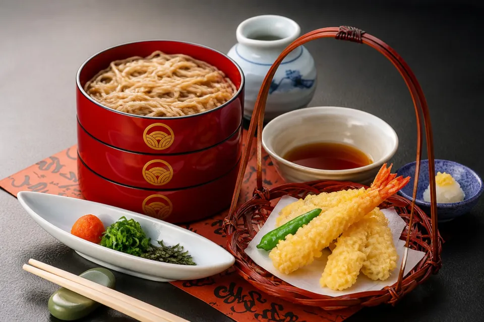 味皆美 ふじな亭の出雲そばと天ぷらの御膳