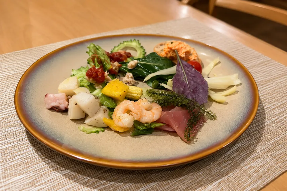 ANAインターコンチネンタル石垣リゾートの魚介と野菜の料理