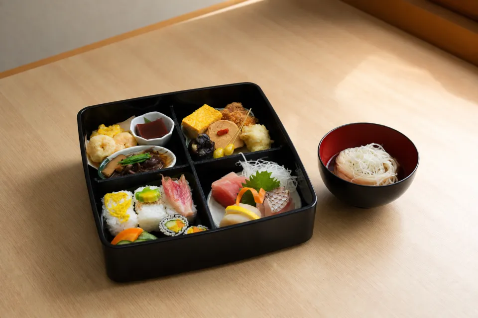 東家 本店のそば定食の松花堂弁当