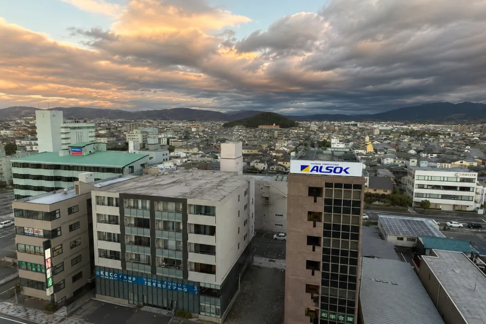 カンデオホテルズ奈良橿原の高層階から望む橿原の街並み