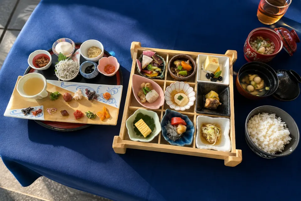 クレイトンベイホテルの小鉢を盛り合わせた和朝食