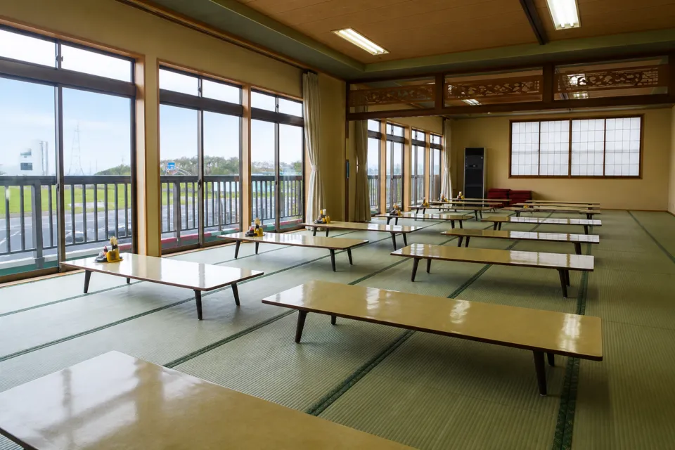 ドライブイン灯台荘の2階大広間