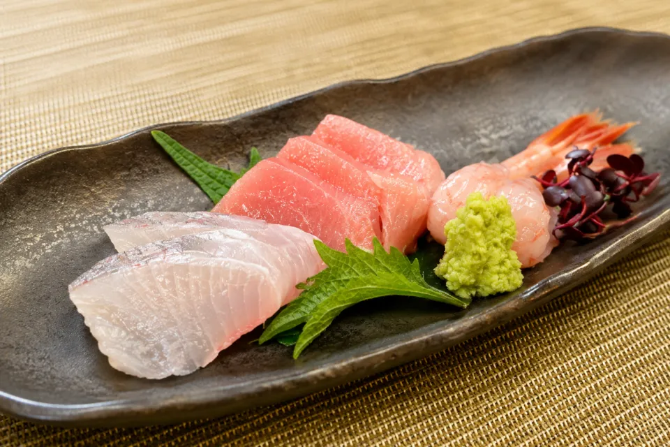 下呂温泉 山形屋の刺身盛り合わせ
