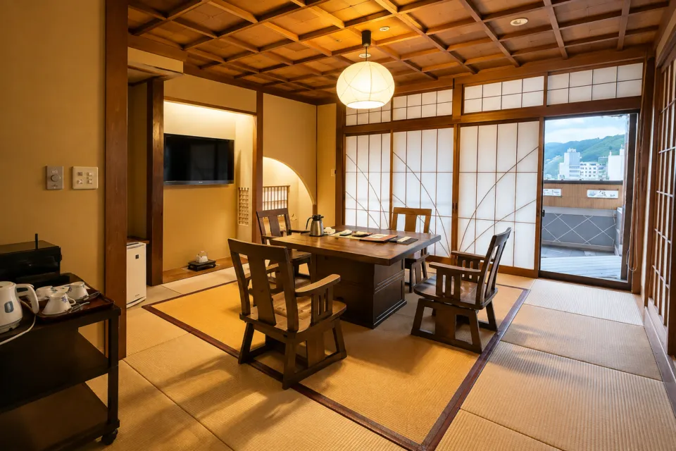 下呂温泉 山形屋の座卓を備えた和室