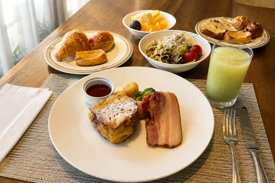 グランドニッコー東京 台場のパンと温製料理の朝食