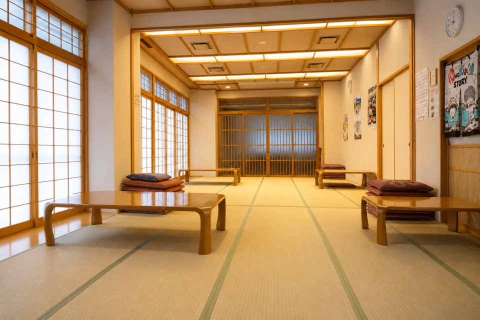 八幡平ハイツの畳敷きの広間