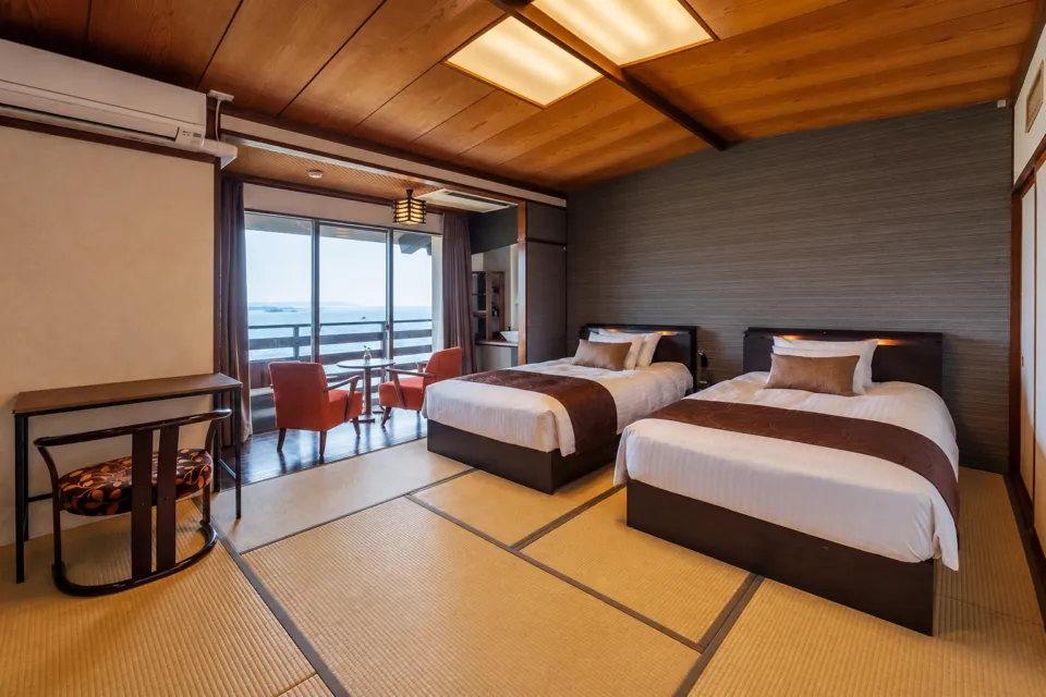 HOTEL AZUMAのオーシャンビューガーデンツイン