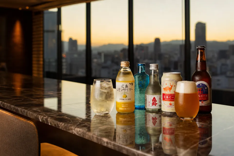 ホテルグランヴィア広島のラウンジで提供されるドリンク
