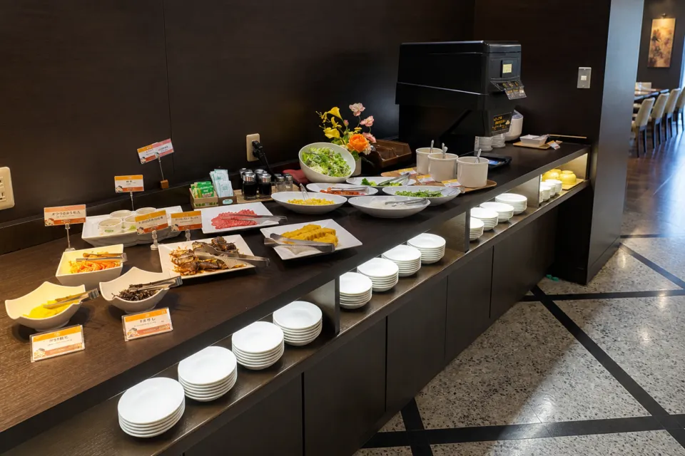 ホテルルートイン門司港の朝食バイキングの一例