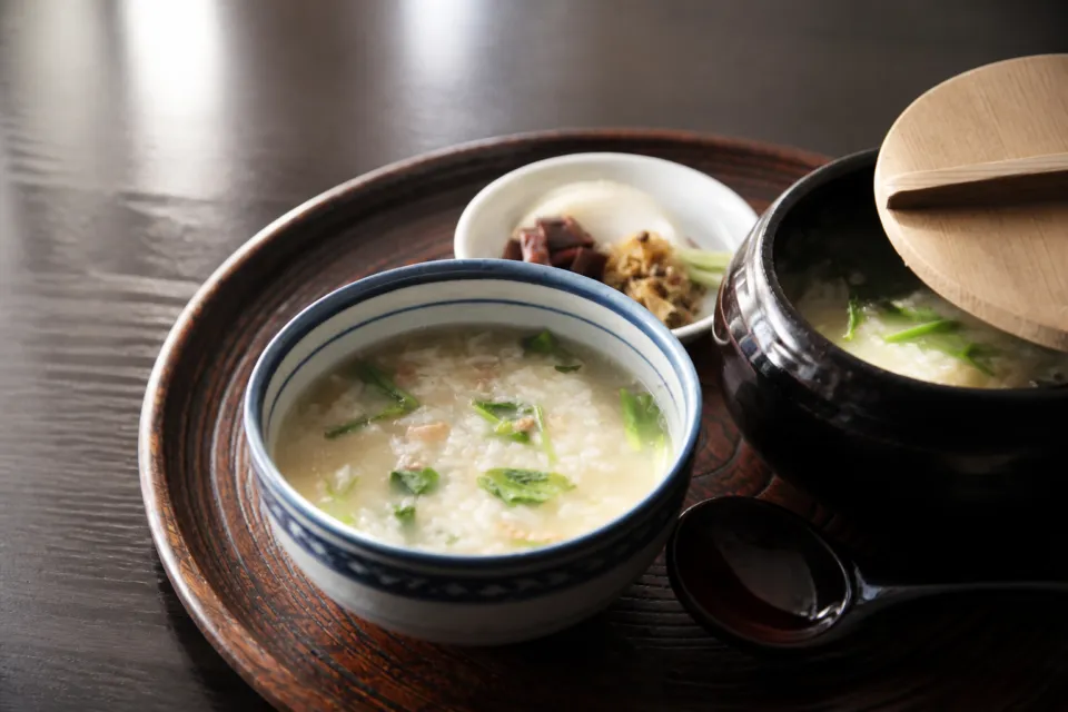 瓢亭 本店の冬の鶉がゆ