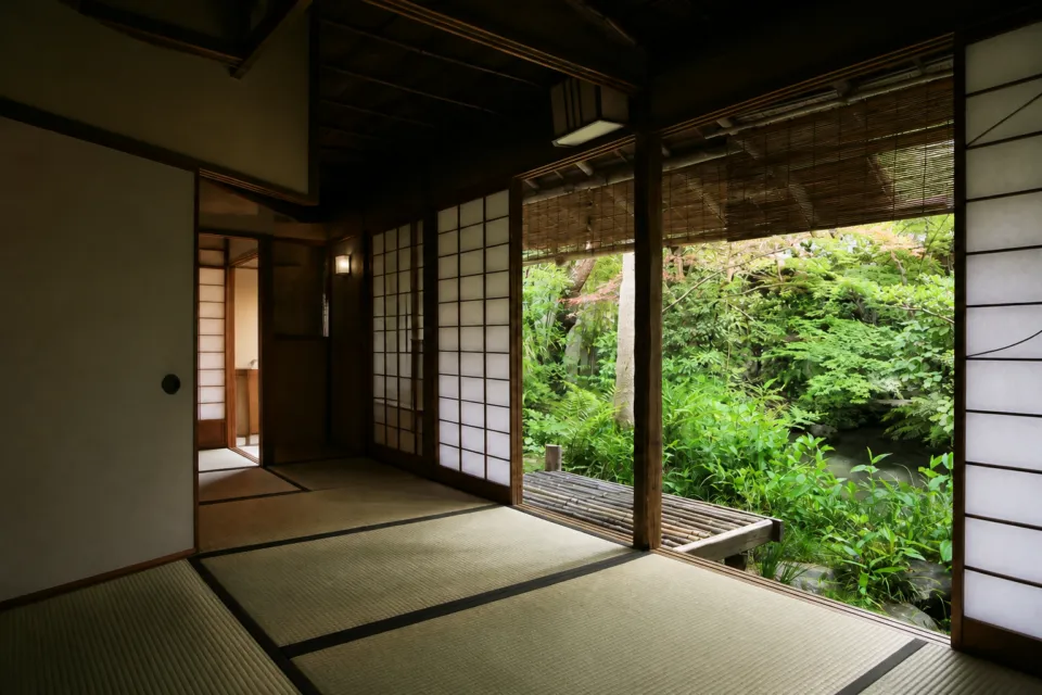 瓢亭 本店の庭を望む畳の部屋