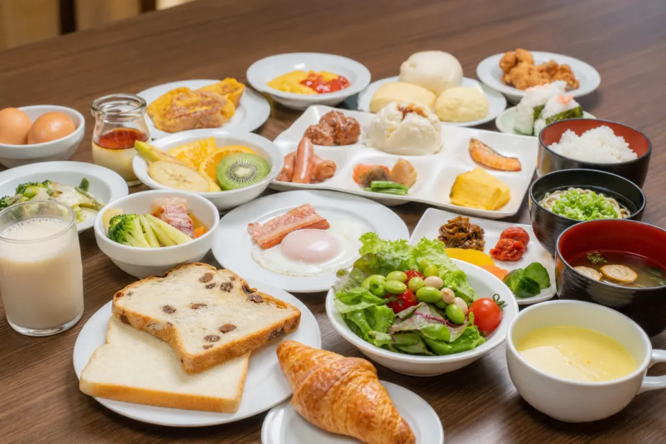 飯坂ホテルジュラクの朝食メニュー