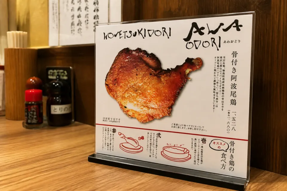 一鴻 徳島駅前店の骨付き阿波尾鶏メニュー