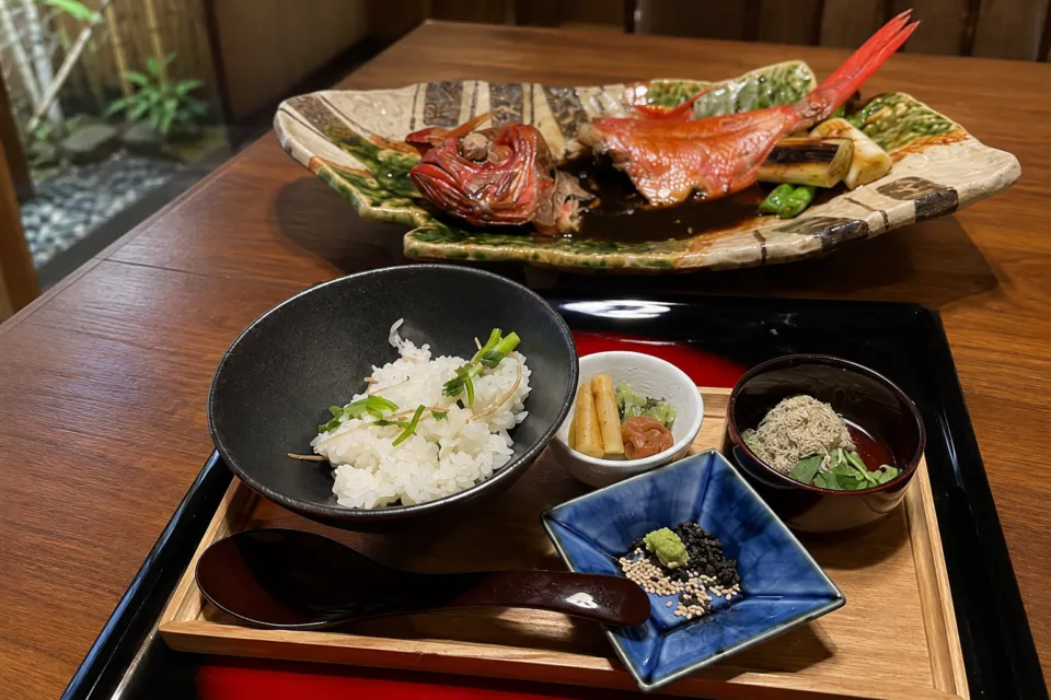 鏡ヶ浦温泉 rokuzaの金目鯛の料理とご飯