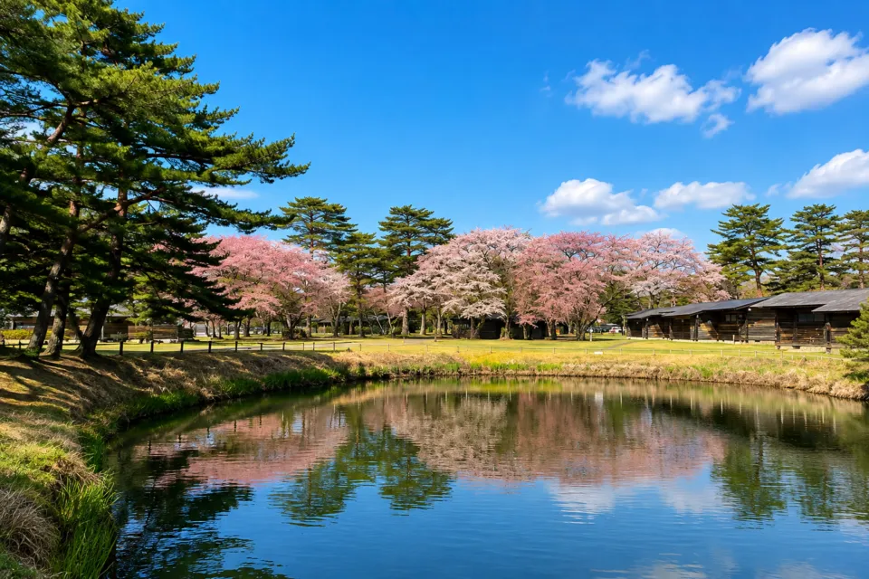 軽井沢プリンスホテル ウエストの池のほとりに咲く桜