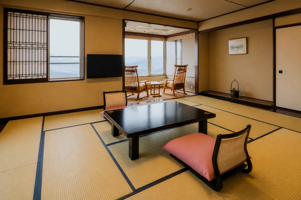岸権旅館の和室12畳 角部屋