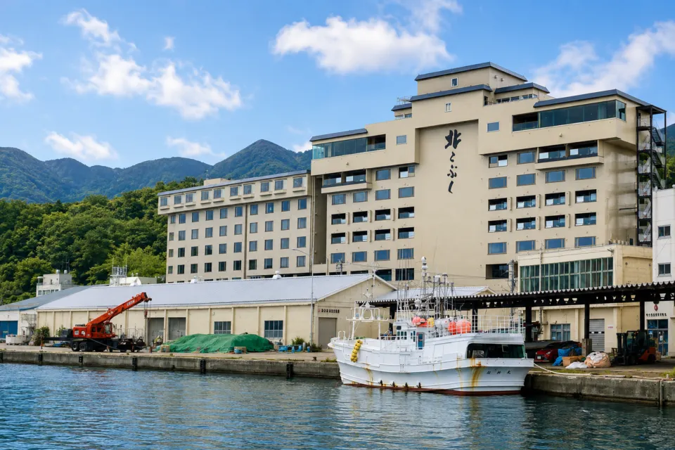 北こぶし知床 ホテル&リゾートの海沿いの外観