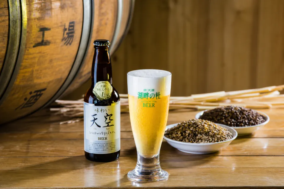 湖畔の杜レストラン ORAEの田沢湖ビールと麦