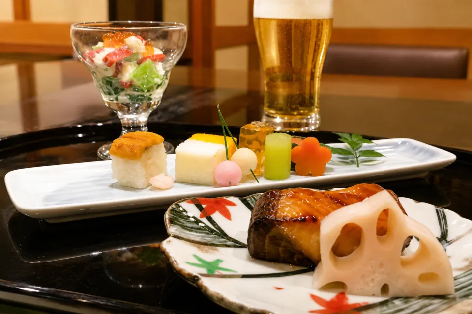 京都 嵐山温泉 花伝抄の会席料理の一皿