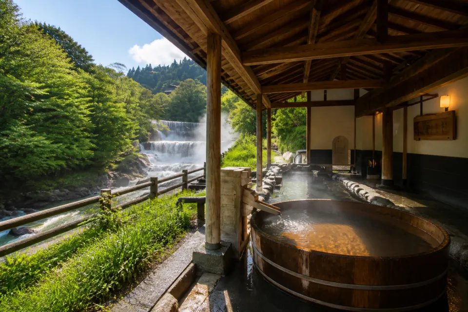 水織音の宿 山水荘の露天風呂 太子の湯