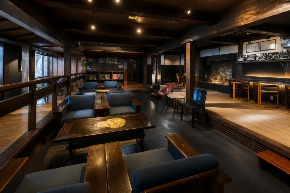深山荘 高見屋の館内ラウンジ