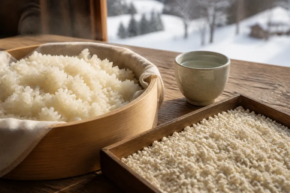 むらんごっつぉの発酵に使う雪国の素材