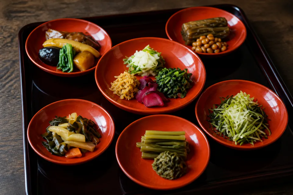 むらんごっつぉの雪国の保存食を盛り付けた一皿