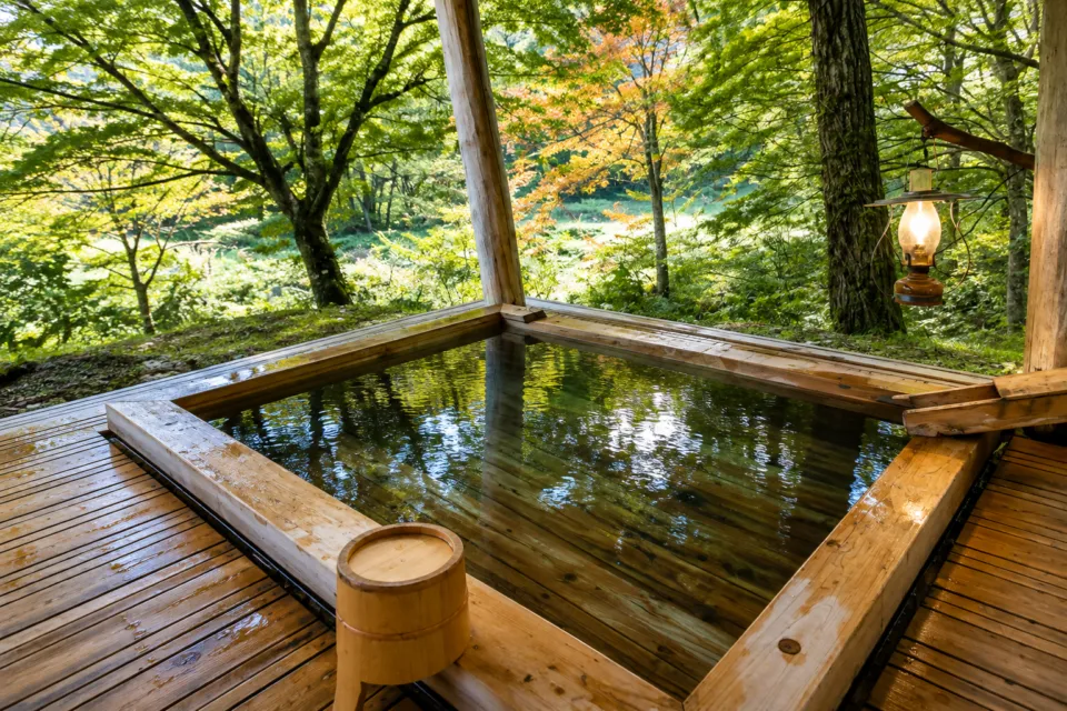 夏瀬温泉 都わすれの森に囲まれた木造露天風呂