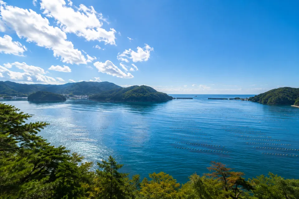 大船渡温泉の大船渡湾の眺め