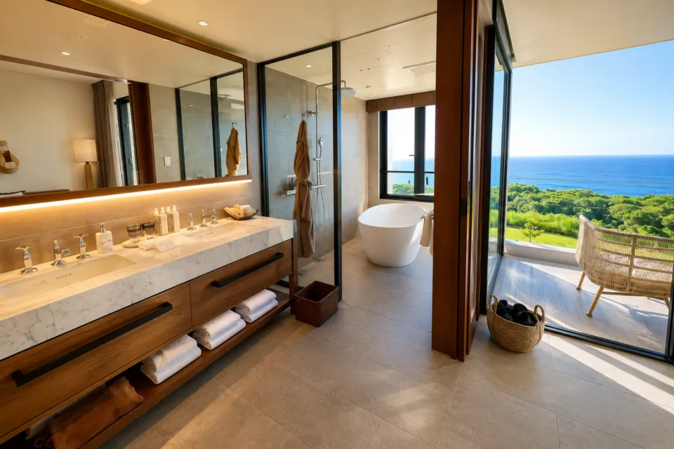 One Suite THE GRANDの海を望む客室の浴室