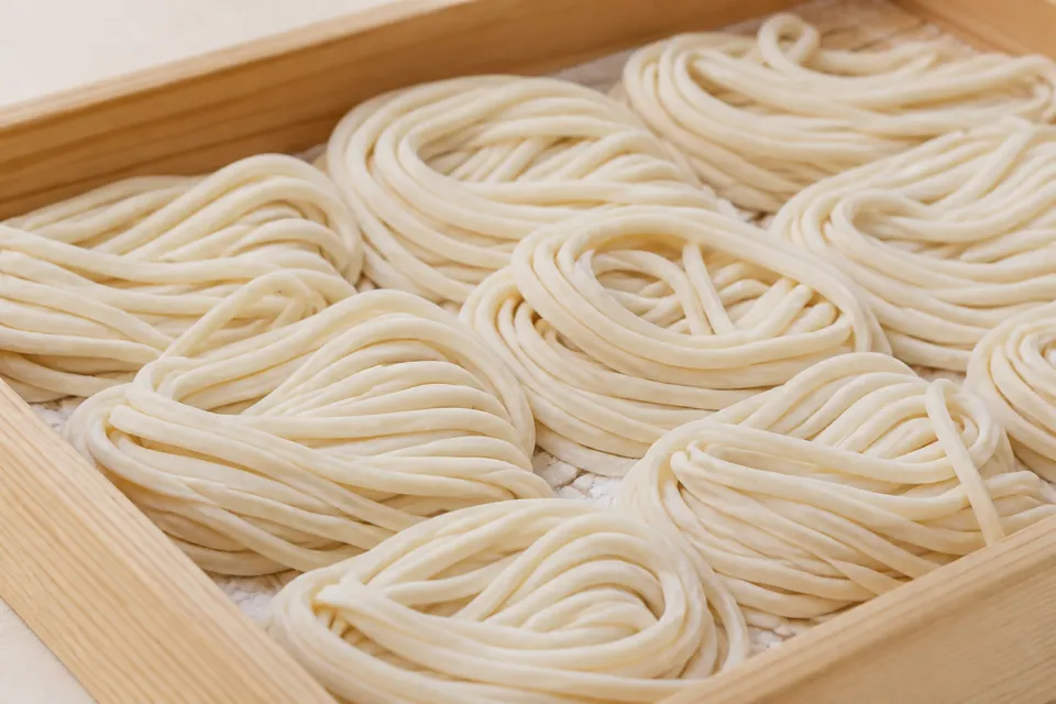 大澤屋 第一店舗の丁寧にまとめられた生うどん