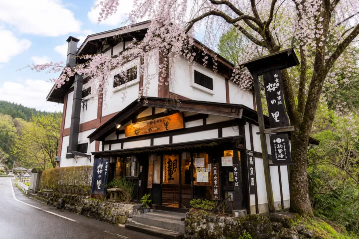 お食事処 桜の里の武家屋敷通りに面した店舗外観