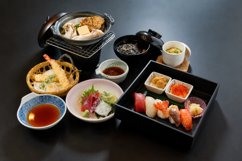 おたる政寿司 本店の寿司と海鮮を組み合わせた団体向けコース料理