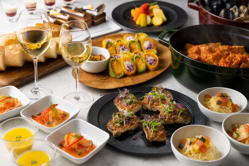 パレスホテル大宮のレストラン料理と店内