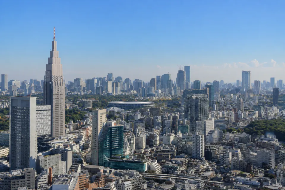 パーク ハイアット 東京の高層階から望む東京の街並み