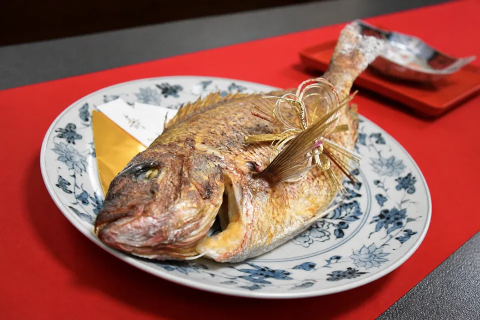 料亭 稲穂の祝い席の焼き魚