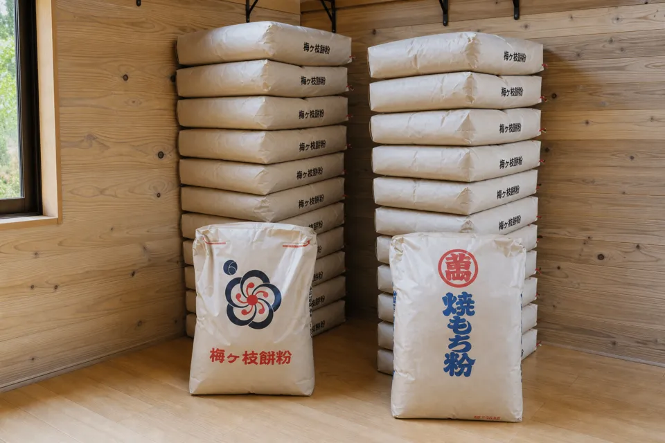 茶房きくちの梅ヶ枝餅粉と焼もち粉