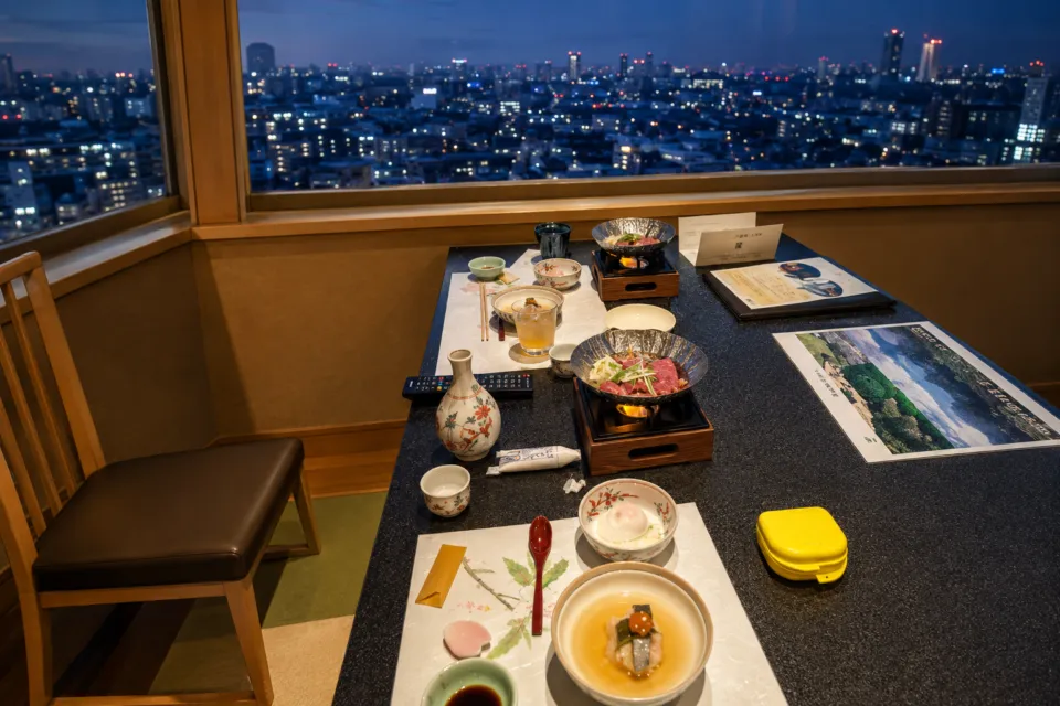 山荘 風の杜の夜景とともに楽しむ会席料理