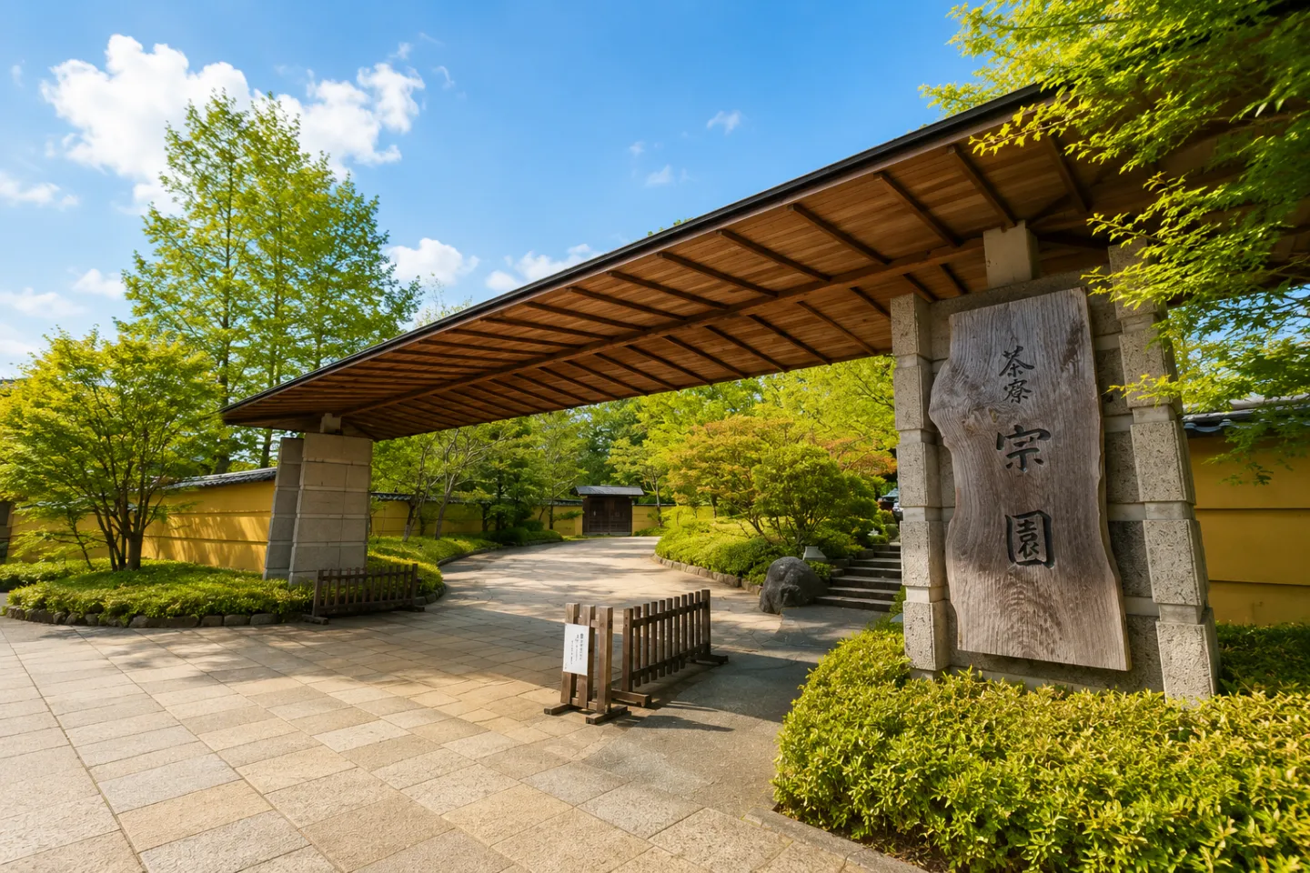 茶寮宗園の門と入口